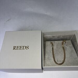 Reeds Men Or Women Braided Wheat Spiga Chain Stainless Steel Necklace Gold Plate